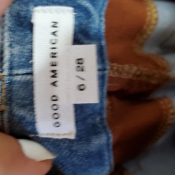 Good American Suede & Denim Jeans NWT - Picture 4 of 5